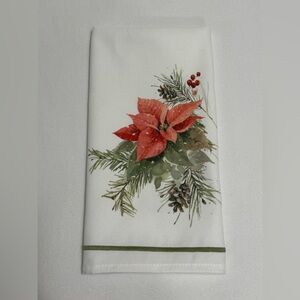 Festive 17.25” x 28” Holiday Poinsettia Kitchen Dishcloth New in Package